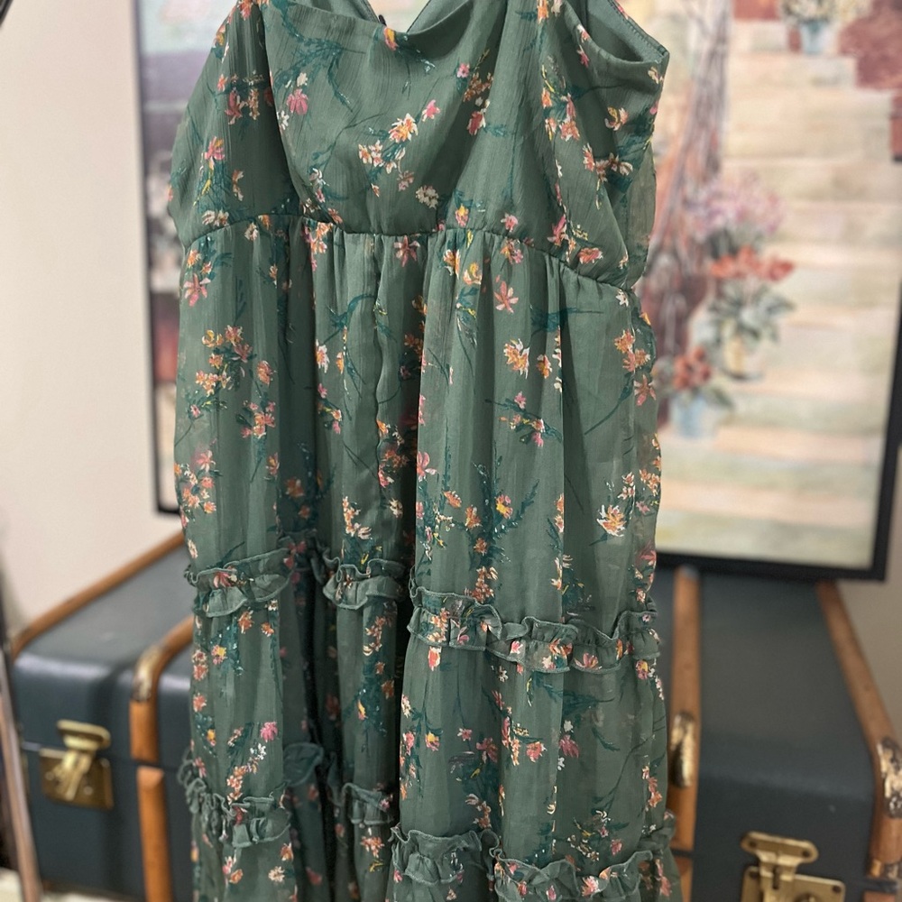 Vero Moda Green Floral Dress - Picture 4 of 5